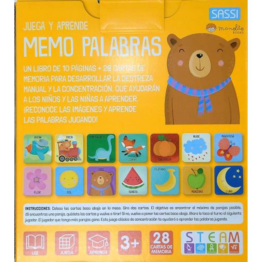 MEMO PALABRAS JUEGA Y APRENDE LIBRO Y JUEGO SBS Librerias