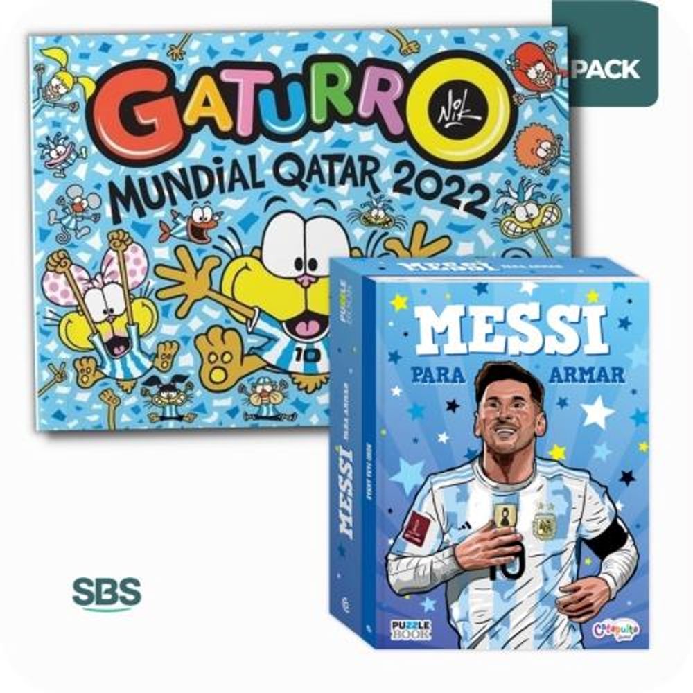 GATURRO MUNDIAL + MESSI PARA ARMAR - 2 LIBROS + ROMPECABEZAS - SBS ...