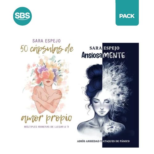ANSIOSAMENTE + 50 CAPSULAS DE AMOR PROPIO - 2 LIBROS - ESPEJ