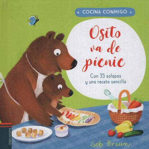 LIBRO OSITO VA DE PICNIC - CON 35 SOLAPAS Y UNA RECETA SENCI