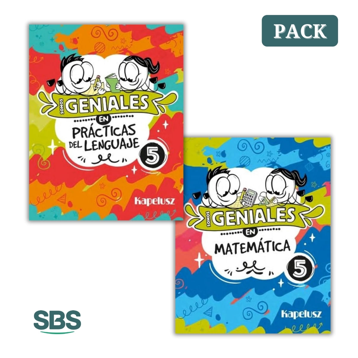 SOMOS GENIALES EN 5 - MATEMATICA + LENGUA - 2 LIBROS