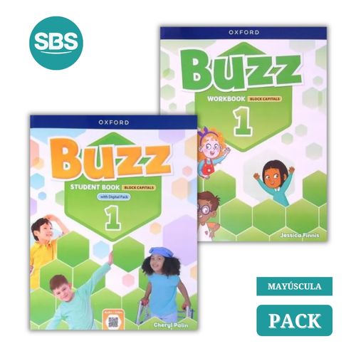 BUZZ 1 - MAYUSCULA - SB + WB - 2 LIBROS