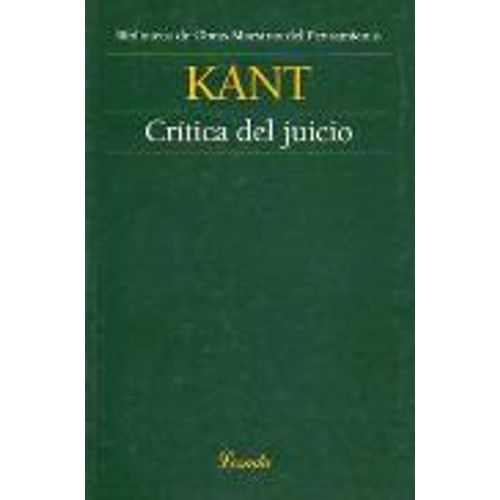 LIBRO CRITICA DEL JUICIO - IMMANUEL KANT - OBRAS MAESTRAS DE