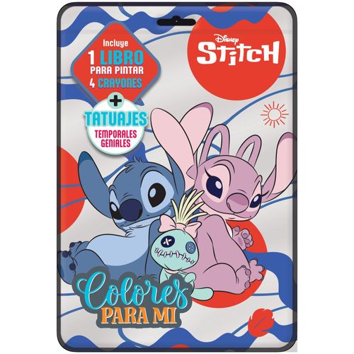 STICH COLORES PARA MI - TATUAJES + CARAYONES - AZUL Y ROJO