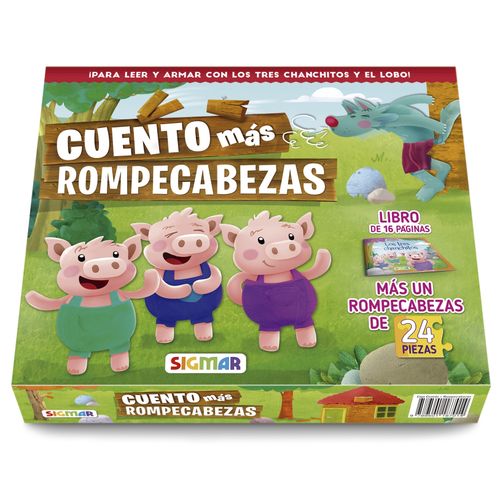 CAJA CUENTO CON ROMPECABEZAS - LOS TRES CHANCHITOS - SIGMAR CAJA CUENTO CON ROMPECABEZAS - LOS TRES CHANCHITOS - SIGMAR