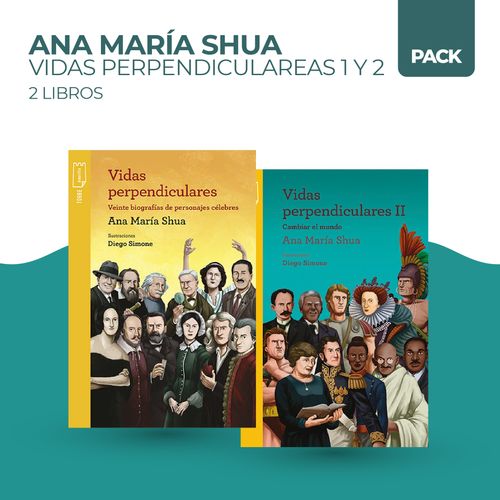 VIDAS PERPENDICULARES - 2 LIBROS - SHUA