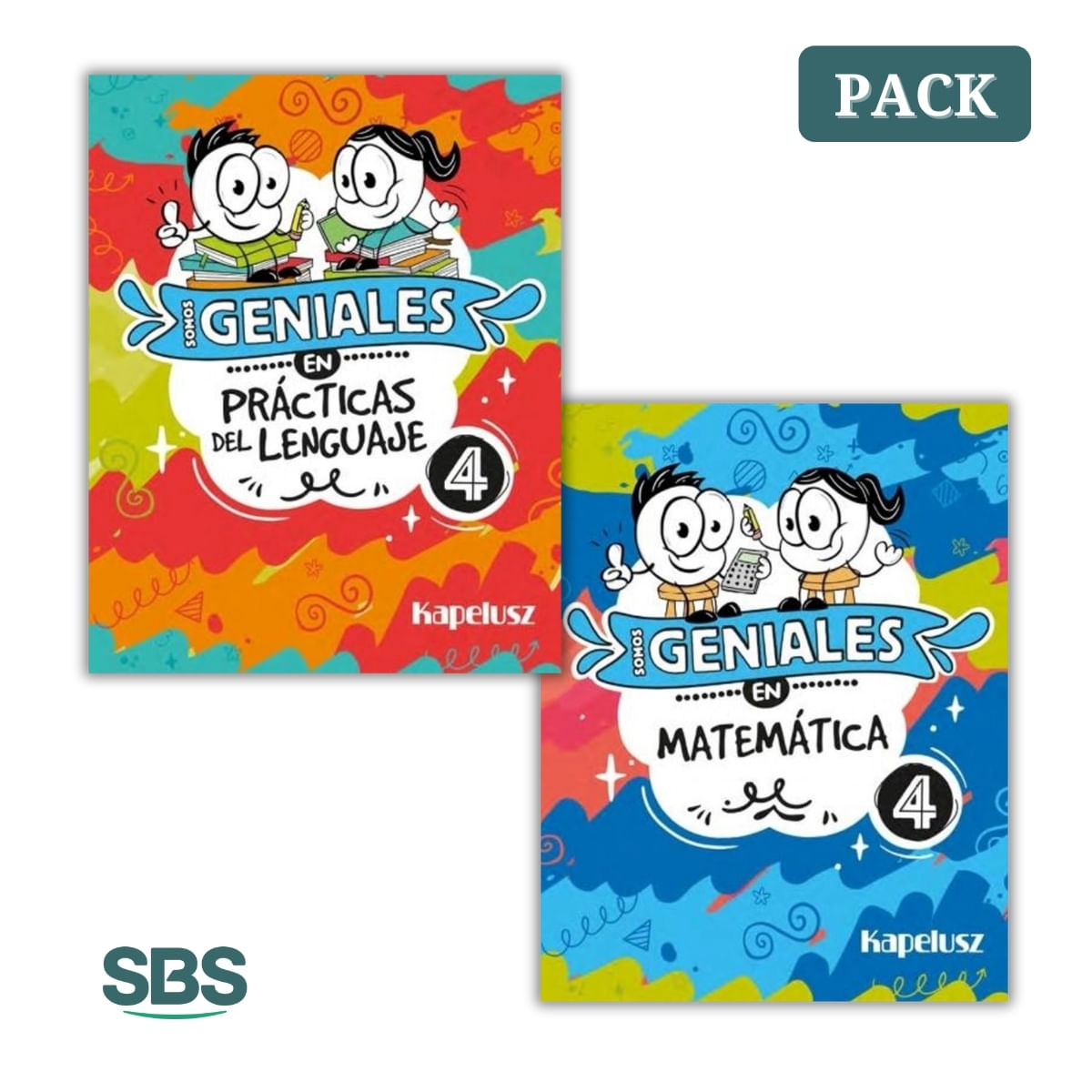 SOMOS GENIALES EN 4 - MATEMATICA + LENGUA - 2 LIBROS