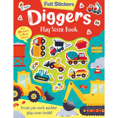 DIGGERS - FELT STICKERS - PLAY SCENE BOOK