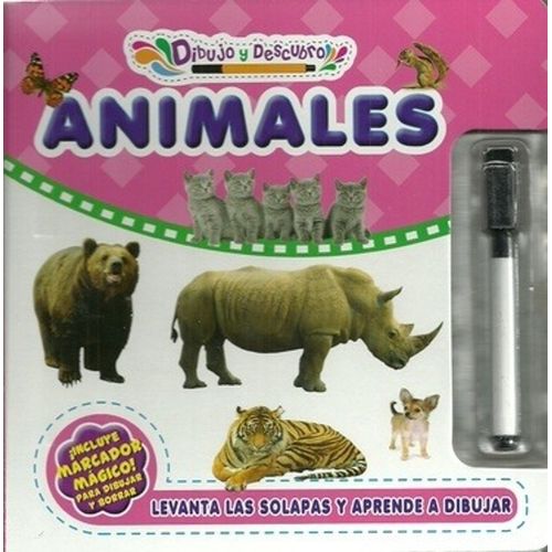 ANIMALES - DIBUJO Y DESCUBRO - CON MARCADOR PARA ESCRIBIR Y