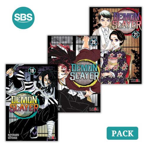 PACK DEMON SLAYER - VOL 19 AL 21 - 3 LIBROS