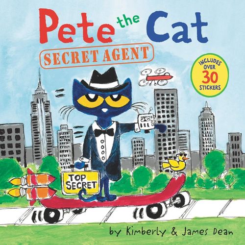 PETE THE CAT SECRET AGENT - WITH STICKERS - JAMES DEAN - KIM