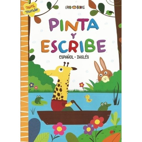 JIRAFA - PINTA Y ESCRIBE  ESPAÑOL-  INGLES