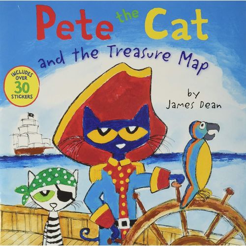 PETE THE CAT AND THE TREASURE MAP - WITH STICKERS - JAMES DE