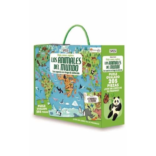 LOS ANIMALES DEL MUNDO - LIBRO + PUZZLE 205 PIEZAS