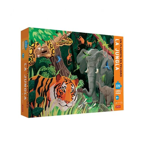 LA JUNGLA - UN PLANETA EN RIESGO - LIBRO PUZLE 220 PIEZAS LA JUNGLA - UN PLANETA EN RIESGO - LIBRO PUZLE 220 PIEZAS