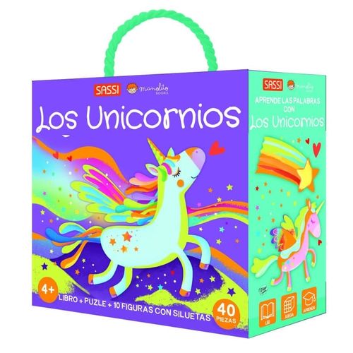 LOS UNICORNIOS - LIBRO + PUZLE + 10 FIGURAS CON SILUETAS - M