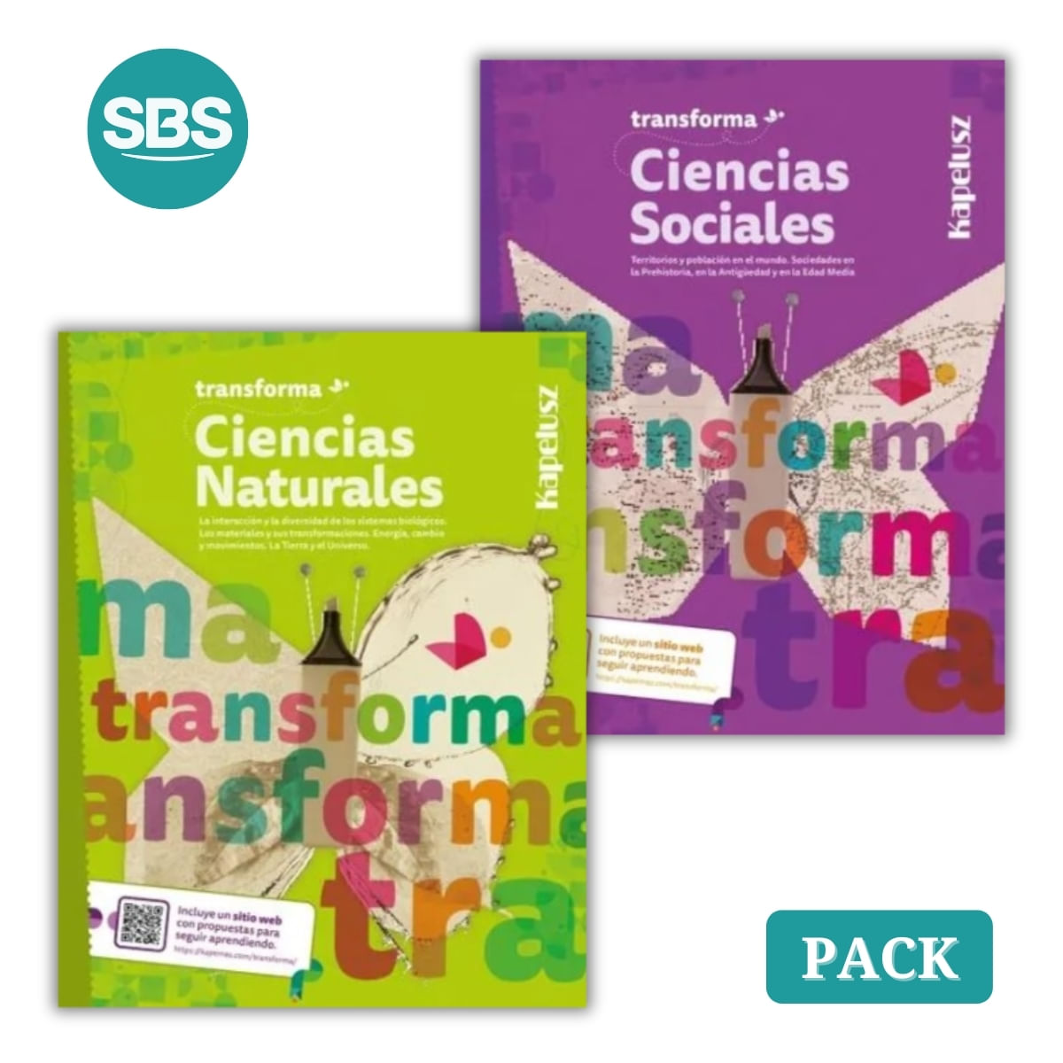 TRANSFORMA SECUNDARIA - SOCIALES + NATURALES - 2 LIBROS