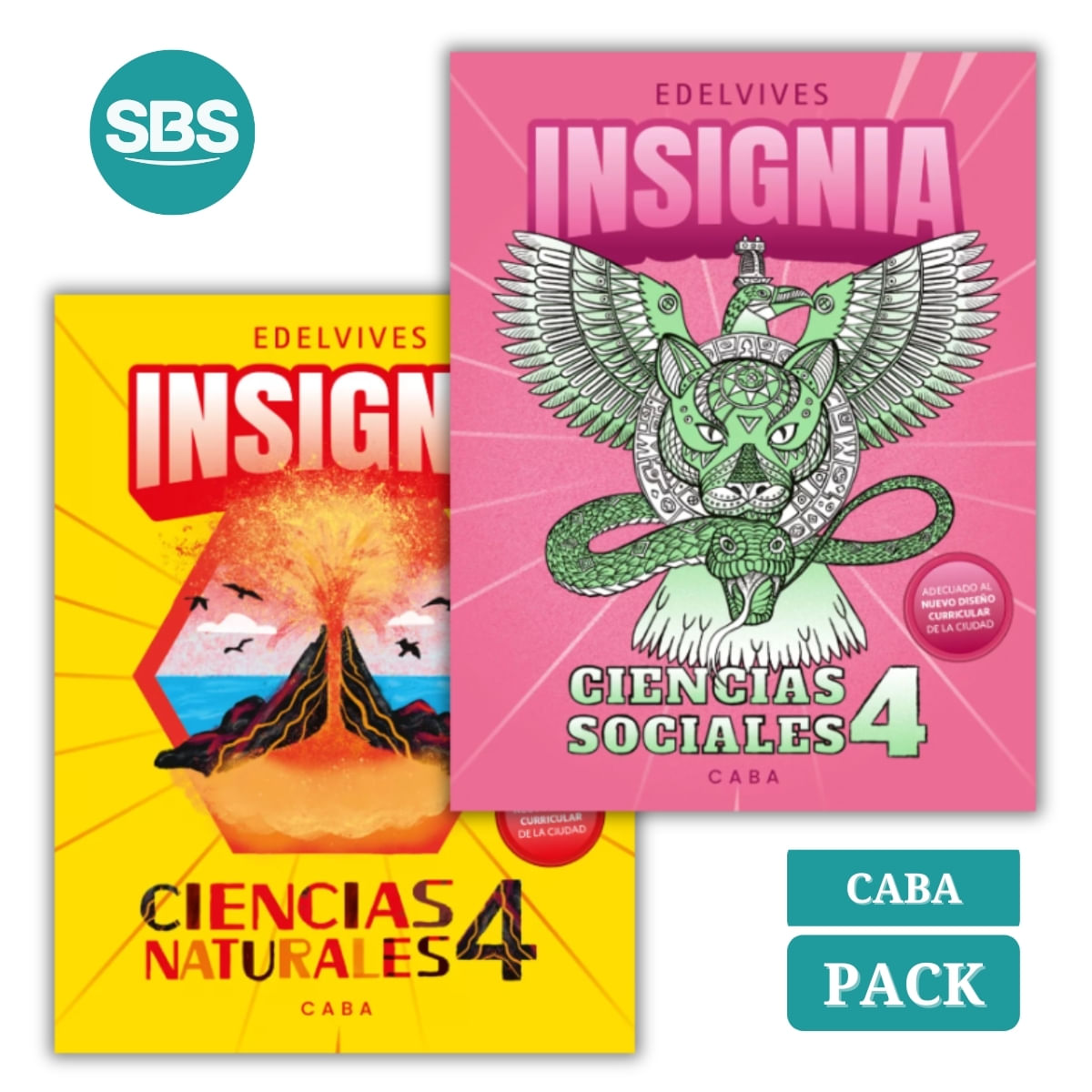 INSIGNIA 4 CABA - CIENCIAS SOCIALES + NATURALES - 2 LIBROS