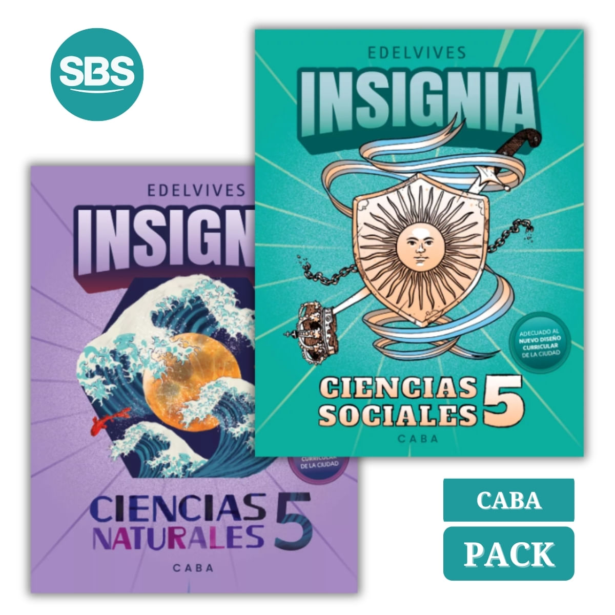 INSIGNIA 5 CABA - CIENCIAS SOCIALES + NATURALES - 2 LIBROS