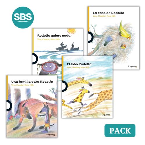 PACK RODOLFO - LOBO+ FAMILIA+ QUIERE NADAR+ CASA - 4 LIBROS