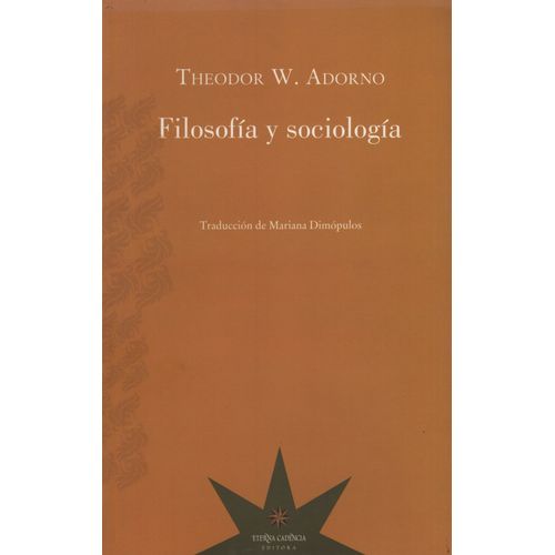 FILOSOFIA Y SOCIOLOGIA - ADORNO, THEODOR