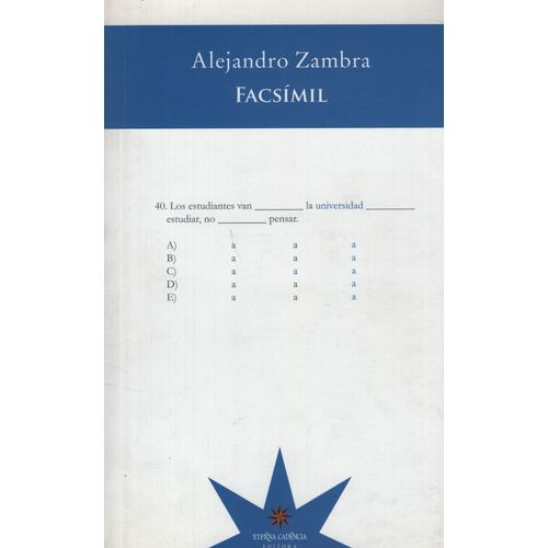 LIBRO FACSIMIL - ALEJANDRO ZAMBRA