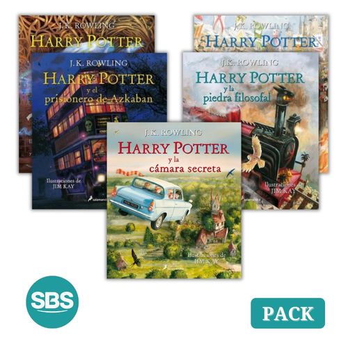 PACK HARRY POTTER ILUSTRADO - LIBROS 1 AL 5 - 5 LIBROS