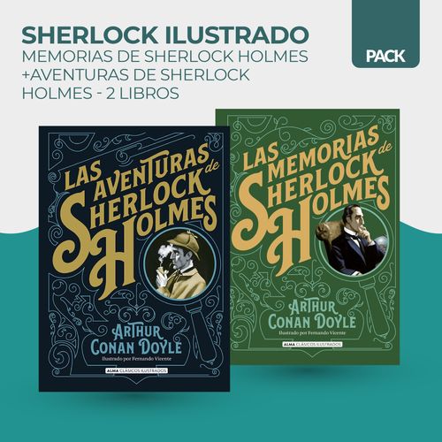 SHERLOCK ILUSTRADO - LAS MEMORIAS + LAS AVENTURAS - 2 LIBROS