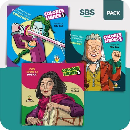 COLORES LIBRES PARA COLOREAR 1, 2 y 3 - 3 LIBROS