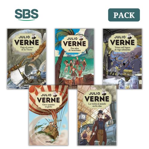COLECCION JULIO VERNE PARA CHICOS - 5 LIBROS
