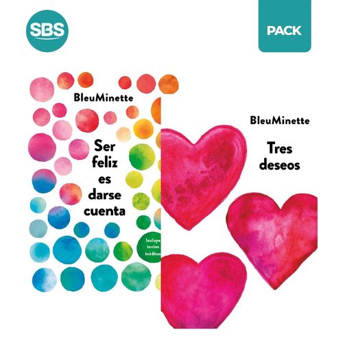 SER FELIZ ES DARSE CUENTA + TRES DESEOS - BLEUMINETTE - 2 LI