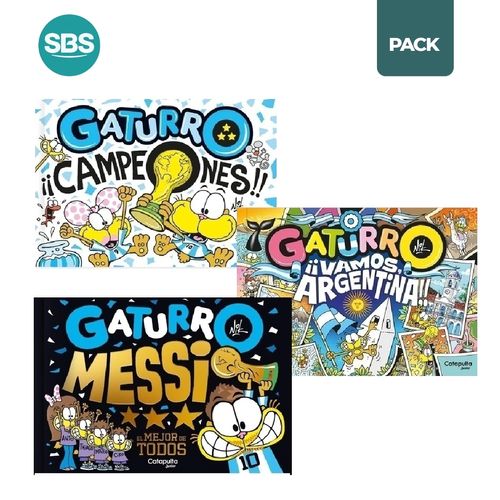 GATURRO MESSI + VAMOS ARGENTINA + CAMPEONES - GATURRO - 3 LI