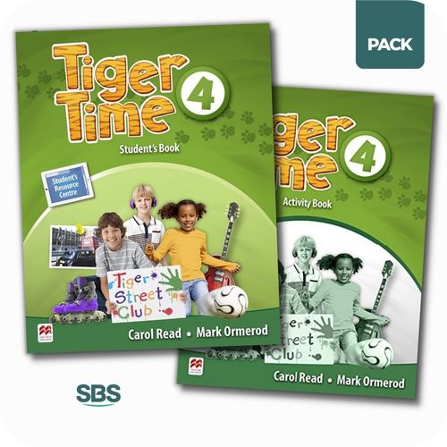 TIGER TIME 4 - STUDENT'S BOOK + WORKBOOK PACK - 2 LIBROS