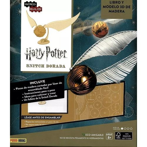 INCREDIBUILDS - SNITCH DORADA - HARRY POTTER LIBRO + MOD 3D