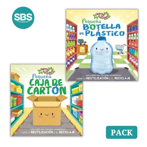PACK PEQUEÑA CAJA DE CARTON + BOTELLA PLASTICA - SERIE ECO -