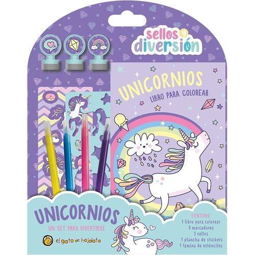 UNICORNIOS - SELLOS Y DIVERSION - LIBRO PARA COLOREAR