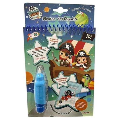 PIRATAS DEL ESPACIO - PINTA CON AGUA - BILINGUE