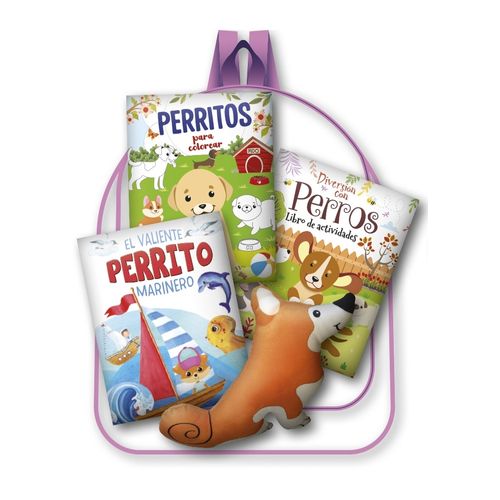 PERRITOS - DIVERSION PARA LLEVAR - MOCHILA + LIBROS