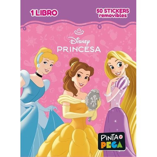 PRINCESA DISNEY - SOBRE PINTA Y PEGA - LIBRO + STICKERS