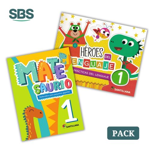 MATESAURIO 1 + HEROES DEL LENGUAJE 1 - 2 LIBROS