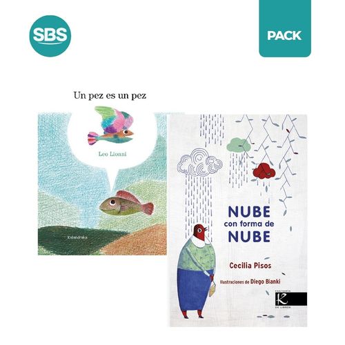 UN PEZ ES UN PEZ + NUBE CON FORMA DE NUBE + 2 LIBROS