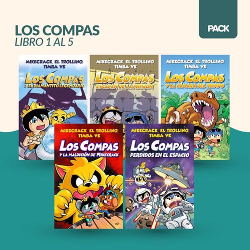 PACK LOS COMPAS LIBRO 1 AL 5 - MIKECRACK EL TROLLINO TIMBA V