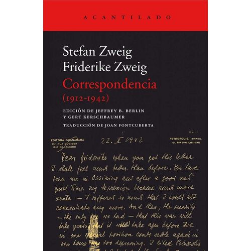 CORRESPONDENCIA (1912-1942) - STEFAN ZWEIG / FRIDERIKE ZWEIG