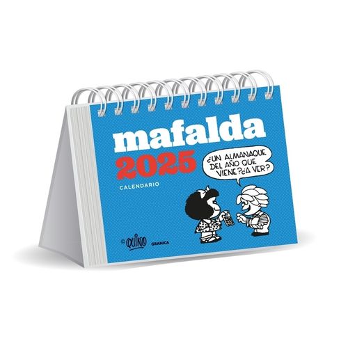 CALENDARIO 2025 MAFALDA ESCRITORIO TURQUESA - QUINO