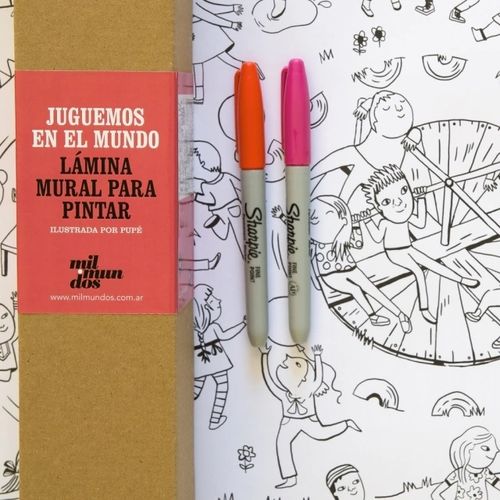 JUGUEMOS EN EL MUNDO - LAMINA MURAL PARA PINTAR