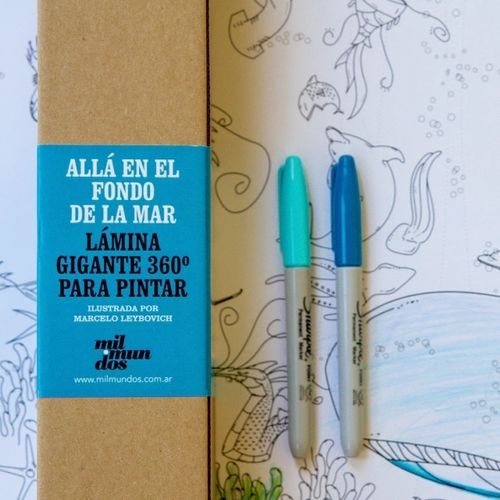 ALLA EN EL FONDO DE LA MAR - LAMINA GIGANTE 360º PARA PINTAR