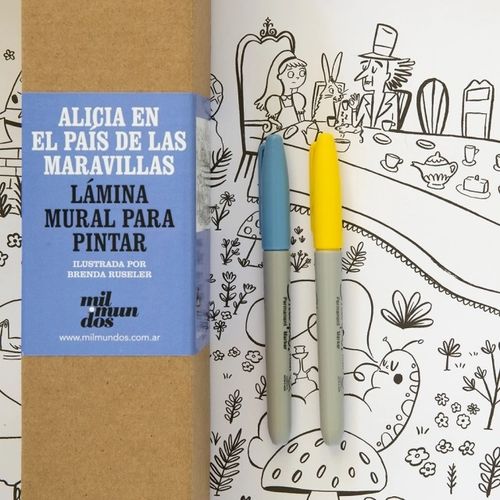ALICIA EN EL PAIS DE LAS MARAVILLAS - LAMINA MURAL PARA PINT