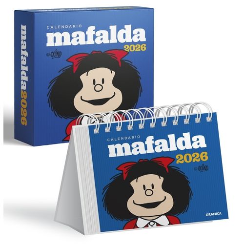 CALENDARIO 2026 MAFALDA ESCRITORIO CON CAJA - AZUL