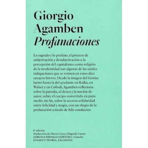 PROFANACIONES - GIORGIO AGAMBEN