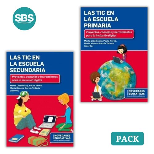 PACK TIC - ESCUELA PRIMARIA + ESCUELA SECUNDARIA - 2 LIBROS